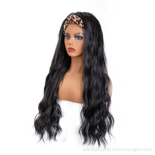 aishili wholesale hair headband wigs for black woman curly headband wig synthetic headband  wig